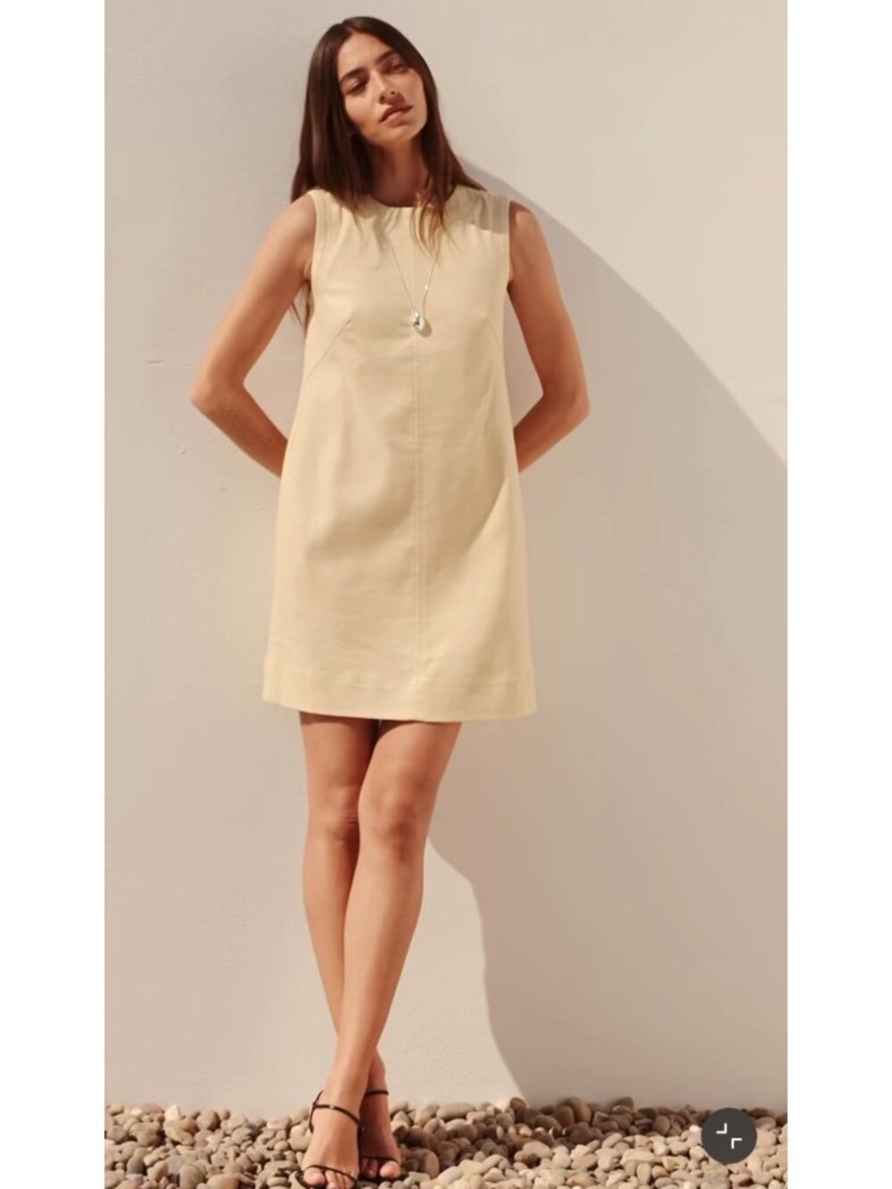 NEW Spanx A-Line EasyBreezy Cotton Linen Mini Dress Sunbeam 2X Lightweight